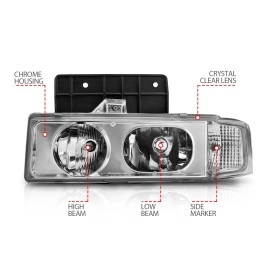 Anzo 111001 - Crystal Headlights (Chrome Housing, Clear Lens)