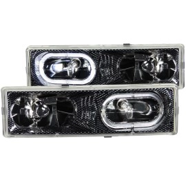 Anzo 111005 - Crystal Halo Headlights (Carbon Fiber Look Housing, Clear Lens)