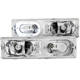 Anzo 111006 - Crystal Halo Headlights (Chrome Housing, Clear Lens)