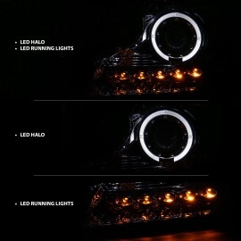 Anzo 111029 - Projector Headlights w/ Halo (Chrome Housing, Clear Lens)