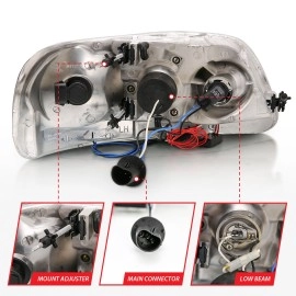 Anzo 111031 - Projector Headlights w/ Halo & LED (Black Housing, Clear Lens)