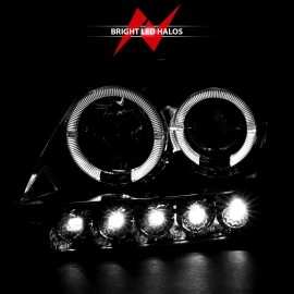 Anzo 111032 - Projector Headlights w/ Halo & LED (Chrome Housing, Clear Lens)