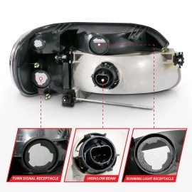 Anzo 111039 - Crystal Headlights w/ Corner Lights (Black Housing, Clear Lens)