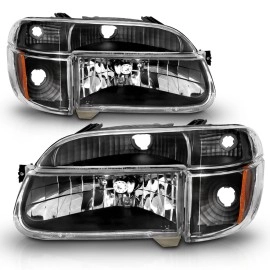 Anzo 111039 - Crystal Headlights w/ Corner Lights (Black Housing, Clear Lens)