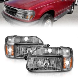 Anzo 111040 - Crystal Headlights w/ Corner Lights (Chrome Housing, Clear Lens)