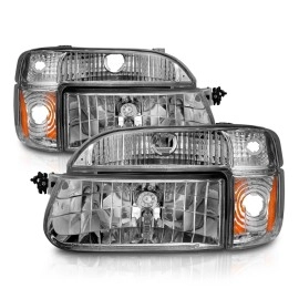 Anzo 111040 - Crystal Headlights w/ Corner Lights (Chrome Housing, Clear Lens)