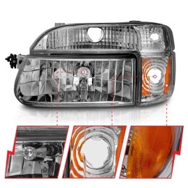 Anzo 111040 - Crystal Headlights w/ Corner Lights (Chrome Housing, Clear Lens)