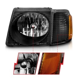 Anzo 111041 - Crystal Headlights w/ Corner Lights (Black Housing, Clear Lens)