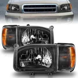 Anzo 111051 - Crystal Headlights w/ Corner Lights (Black Housing, Clear Lens)