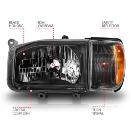 Anzo 111051 - Crystal Headlights w/ Corner Lights (Black Housing, Clear Lens)