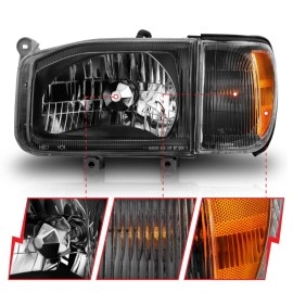 Anzo 111051 - Crystal Headlights w/ Corner Lights (Black Housing, Clear Lens)