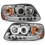 Anzo 111054 - Projector Headlights w/ RX Halo (Chrome Housing, Clear Lens)