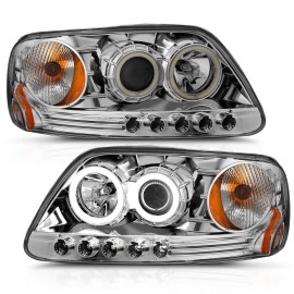 Anzo 111054 - Projector Headlights w/ RX Halo (Chrome Housing, Clear Lens)