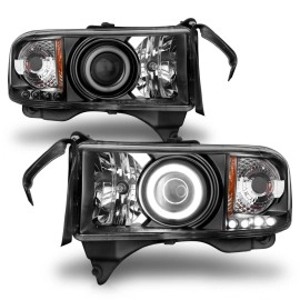Anzo 111065 - Projector Headlights w/ RX Halo (Black Housing, Clear Lens)