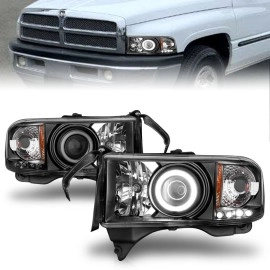 Anzo 111065 - Projector Headlights w/ RX Halo (Black Housing, Clear Lens)
