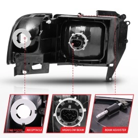 Anzo 111067 - Crystal Headlights w/ Corner Lights (Black Housing, Clear Lens)