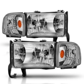 Anzo 111068 - Crystal Headlights w/ Corner Lights (Chrome Housing, Clear Lens)