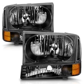 Anzo 111080 - Crystal Headlights w/ Corner Lights (Black Housing, Clear Lens)
