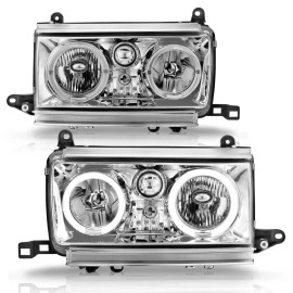 Anzo 111092 - Halo Crystal Headlights (Chrome Housing, Clear Lens)