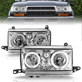 Anzo 111092 - Halo Crystal Headlights (Chrome Housing, Clear Lens)
