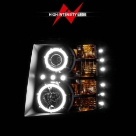 Anzo 111107 - Projector Headlights w/ RX Halo (Black Housing, Clear Lens)