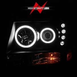 Anzo 111109 - Projector Headlights w/ RX Halo (Black Housing, Clear Lens)