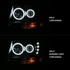 Anzo 111109 - Projector Headlights w/ RX Halo (Black Housing, Clear Lens)