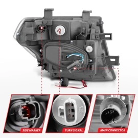 Anzo 111111 - Projector Headlights w/ RX Halo (Black Housing, Clear Lens)