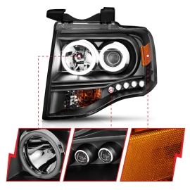 Anzo 111113 - Projector Headlights w/ RX Halo (Black Housing, Clear Lens)