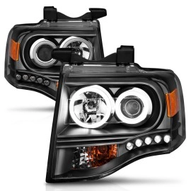 Anzo 111113 - Projector Headlights w/ RX Halo (Black Housing, Clear Lens)