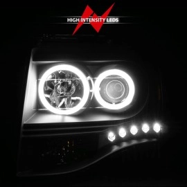 Anzo 111113 - Projector Headlights w/ RX Halo (Black Housing, Clear Lens)