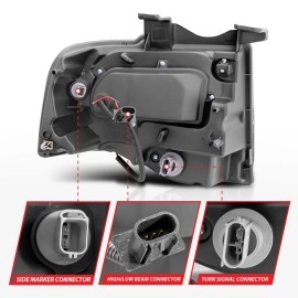 Anzo 111113 - Projector Headlights w/ RX Halo (Black Housing, Clear Lens)