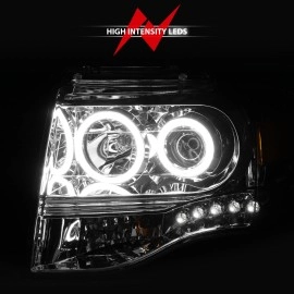 Anzo 111114 - Projector Headlights w/ RX Halo (Chrome Housing, Clear Lens)