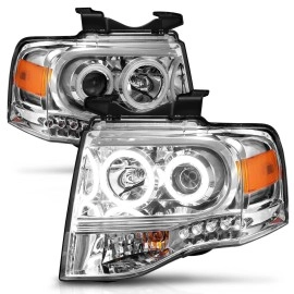 Anzo 111114 - Projector Headlights w/ RX Halo (Chrome Housing, Clear Lens)