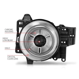 Anzo 111115 - Projector Headlights w/ RX Halo (Chrome Housing, Clear Lens)