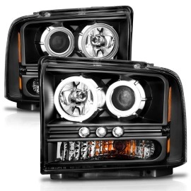 Anzo 111117 - Projector Headlights w/ RX Halo (Black Housing, Clear Lens)