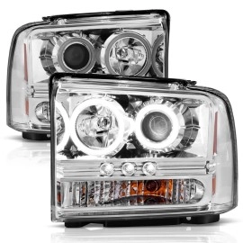 Anzo 111118 - Projector Headlights w/ RX Halo (Chrome Housing, Clear Lens)