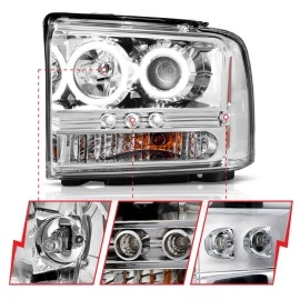 Anzo 111118 - Projector Headlights w/ RX Halo (Chrome Housing, Clear Lens)