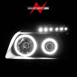 Anzo 111120 - Projector Headlights w/ RX Halo (Black Housing, Clear Lens)
