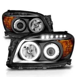 Anzo 111120 - Projector Headlights w/ RX Halo (Black Housing, Clear Lens)