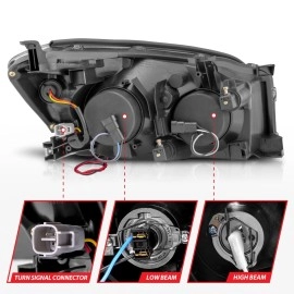 Anzo 111120 - Projector Headlights w/ RX Halo (Black Housing, Clear Lens)