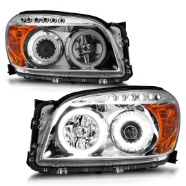 Anzo 111121 - Projector Headlights w/ RX Halo (Chrome Housing, Clear Lens)