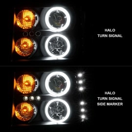 Anzo 111125 - Projector Headlights w/ RX Halo (Black Housing, Clear Lens)