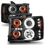 Anzo 111125 - Projector Headlights w/ RX Halo (Black Housing, Clear Lens)