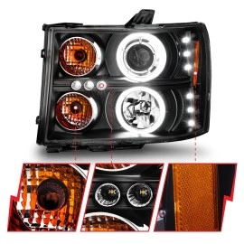 Anzo 111125 - Projector Headlights w/ RX Halo (Black Housing, Clear Lens)