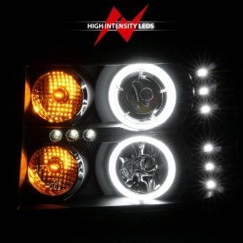Anzo 111125 - Projector Headlights w/ RX Halo (Black Housing, Clear Lens)