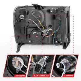 Anzo 111125 - Projector Headlights w/ RX Halo (Black Housing, Clear Lens)