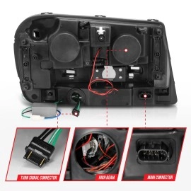 Anzo 111127 - Projector Headlights w/ RX Halo (Black Housing, Clear Lens)