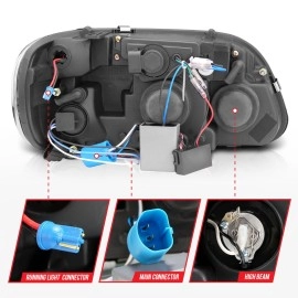Anzo 111132 - Projector Headlights w/ RX Halo (Black Housing, Clear Lens)