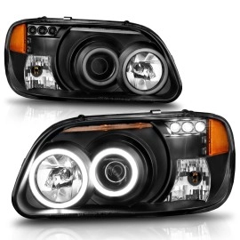 Anzo 111132 - Projector Headlights w/ RX Halo (Black Housing, Clear Lens)